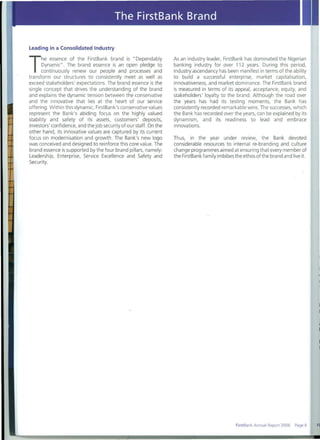 First Bank Values First bank annual report 2006 | PDF