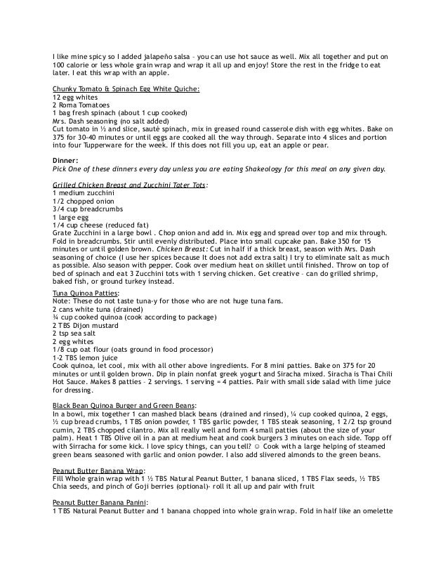 4 week meal plan pdf wrap instructions it works