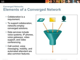Presentation_ID 5© 2008 Cisco Systems, Inc. All rights reserved. Cisco Confidential
Converged Networks
Elements of a Conve...