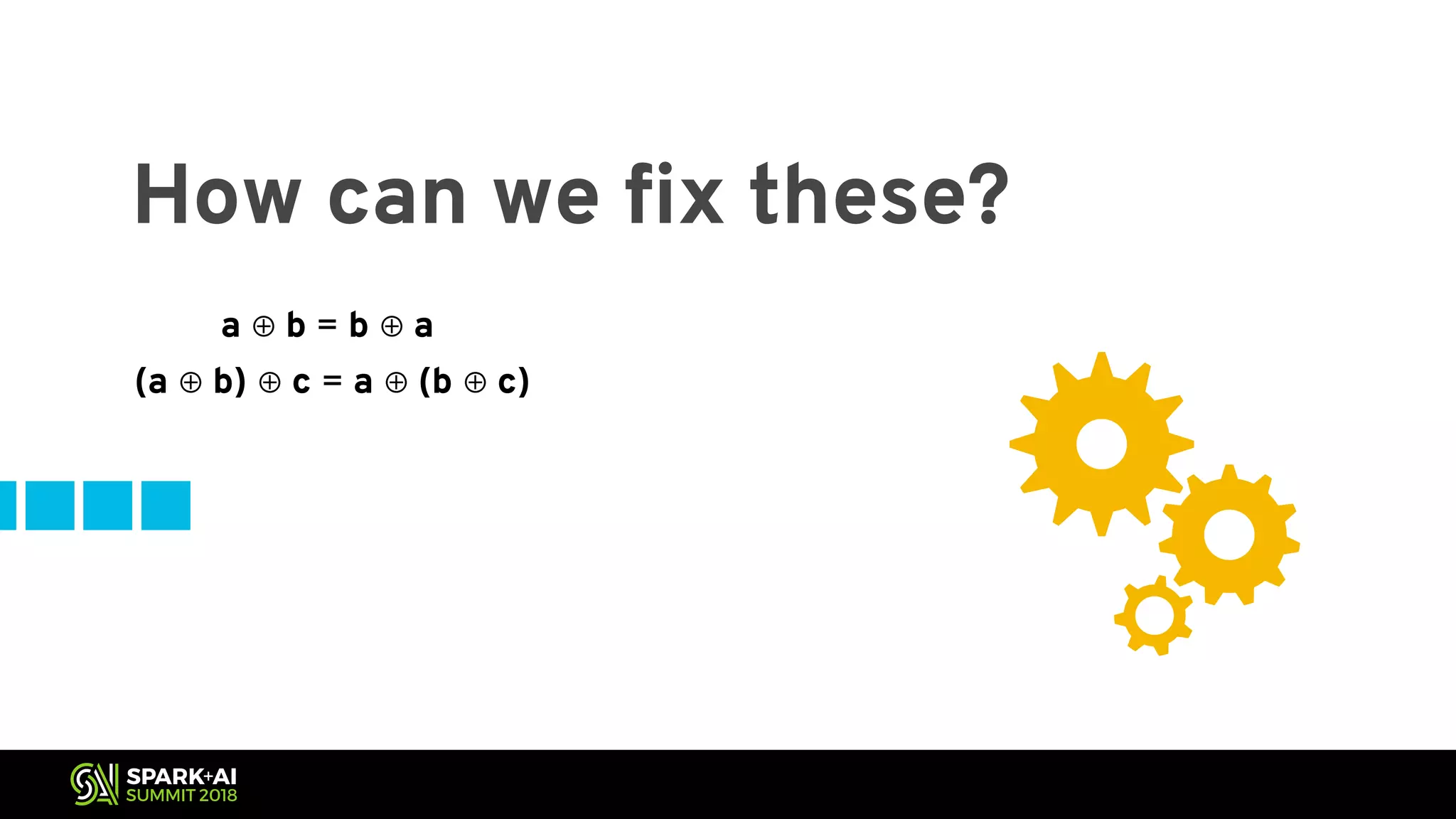 How can we fix these? a ⊕ b = b ⊕ a (a ⊕ b) ⊕ c = a ⊕ (b ⊕ c) 