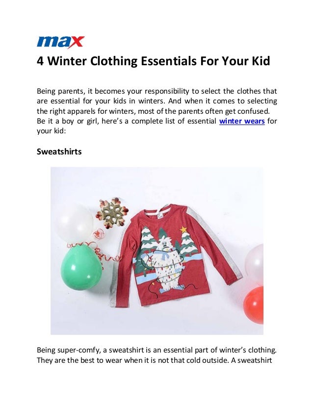 4 winter clothing essentials for your kid