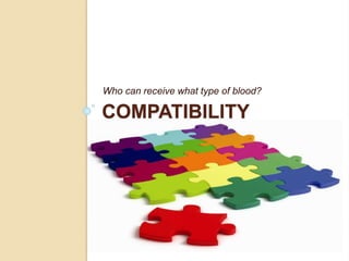 COMPATIBILITY
Who can receive what type of blood?
 