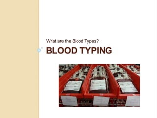 BLOOD TYPING
What are the Blood Types?
 