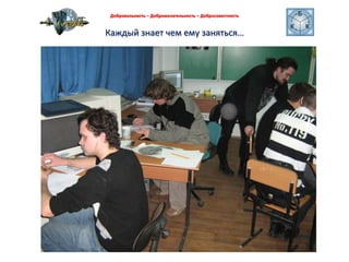 Каждый знает чем ему заняться…Добровольность – Доброжелательность – Добросовестность 
