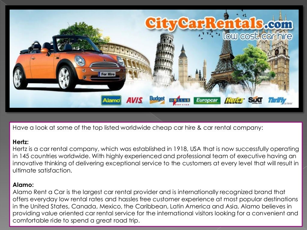 4 Worldwide Cheap Car Hire & Car Rental Company