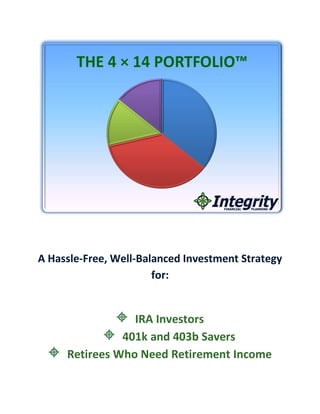 A Hassle-Free, Well-Balanced Investment Strategy
                       for:


                 IRA Investors
               401k and 403b Savers
     Retirees Who Need Retirement Income
 