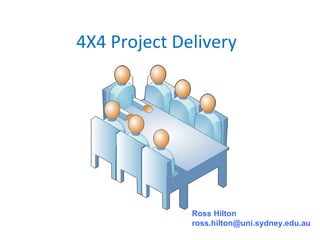 4X4 Project Delivery




              Ross Hilton
              ross.hilton@uni.sydney.edu.au
 