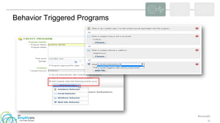#ibmamplify
© 2015 IBM Corporation 33
Behavior Triggered Programs
 