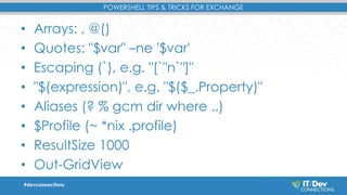 PowerShell Tips & Tricks for Exchange | PPT