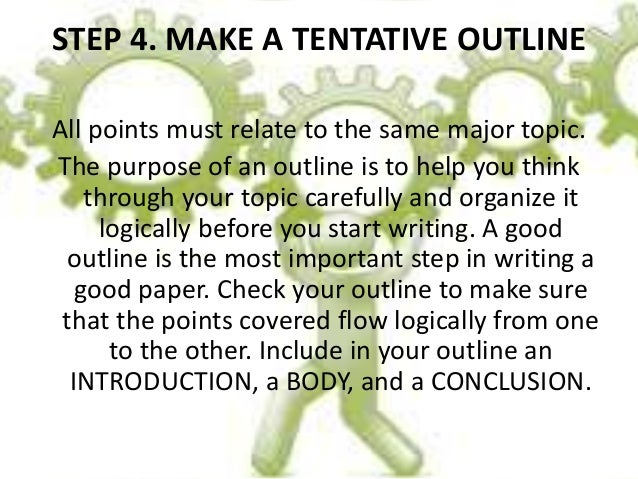 Write a tentative outline for your critical essay