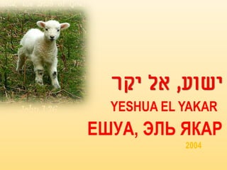 YESHUA EL YAKAR
ЕШУА, ЭЛЬ ЯКАР
            2004
 
