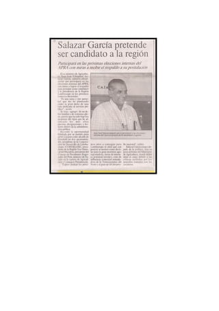 Salazar García pretende ser candidato a la región