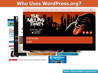 Who Uses WordPress.org?
Source - http://wordpress.org/showcase/
 