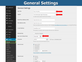 General Settings
 