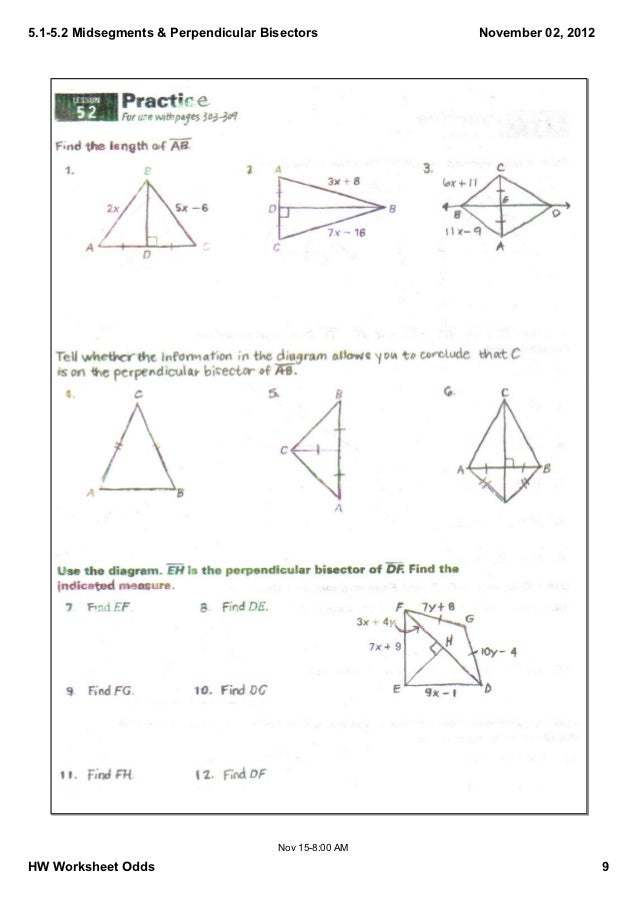  Constructing Perpendicular Bisector Worksheet Free Download Gmbar co