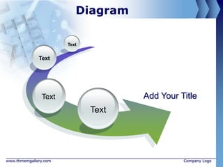 Diagram

                       Text


              Text




               Text                  Add Your Title
                              Text




www.thmemgallery.com                           Company Logo
 