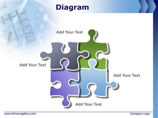 Diagram


                         Add Your Text




         Add Your Text

                                                  Add Your Text




                                  Add Your Text

www.thmemgallery.com                                      Company Logo
 