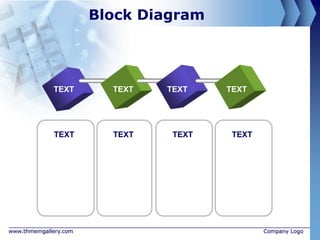 Block Diagram




             TEXT        TEXT   TEXT    TEXT




              TEXT       TEXT    TEXT    TEXT




www.thmemgallery.com                            Company Logo
 
