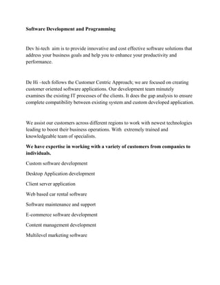 Software Development & Programming | PDF