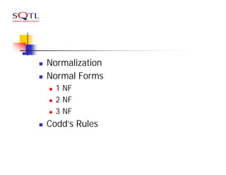 Normalization and Codd's Rule | PDF