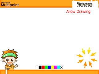 	เมื่อใช้โปรแกรม Microsoft Multipoint  จะปรากฏแป้นพิมพ์อักษรดังภาพ
