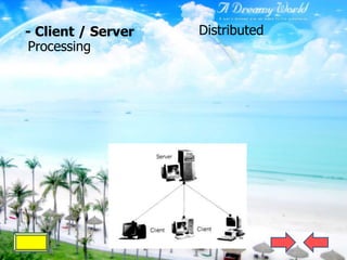 - Client / Server   Distributed
Processing
 