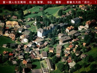 當一個人在生氣時，他 的 智慧、   EQ 、儀態  …  都會大大的「退化」 ！ 