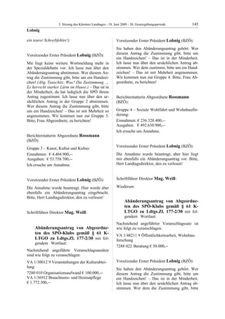 5. LTG-Sitzung am 18. Juni 2009