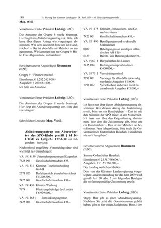 5. LTG-Sitzung am 18. Juni 2009