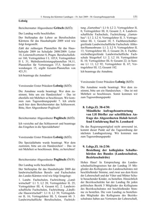 5. LTG-Sitzung am 18. Juni 2009