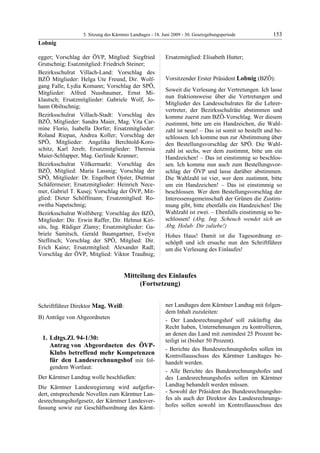 5. LTG-Sitzung am 18. Juni 2009