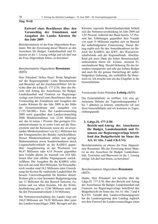 5. LTG-Sitzung am 18. Juni 2009