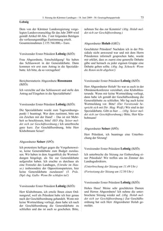 5. LTG-Sitzung am 18. Juni 2009