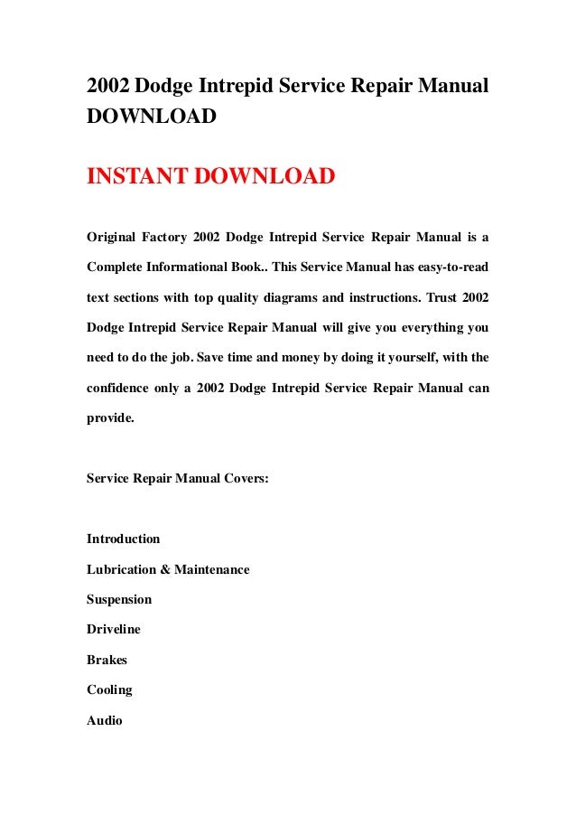 2002 dodge intrepid service repair manual download