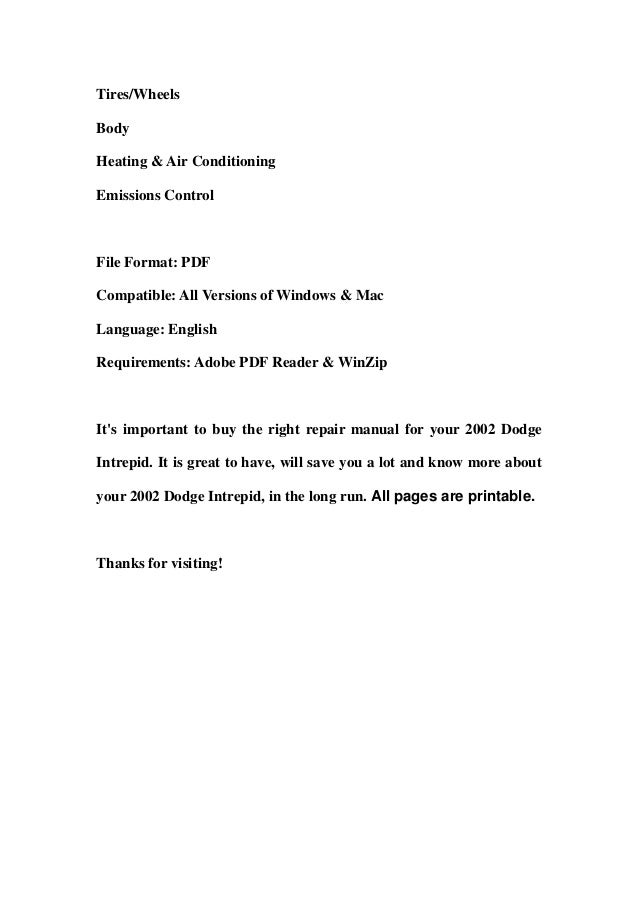 2002 dodge intrepid service repair manual download