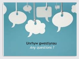 Unrhyw gwestiynau
Any questions ?

 