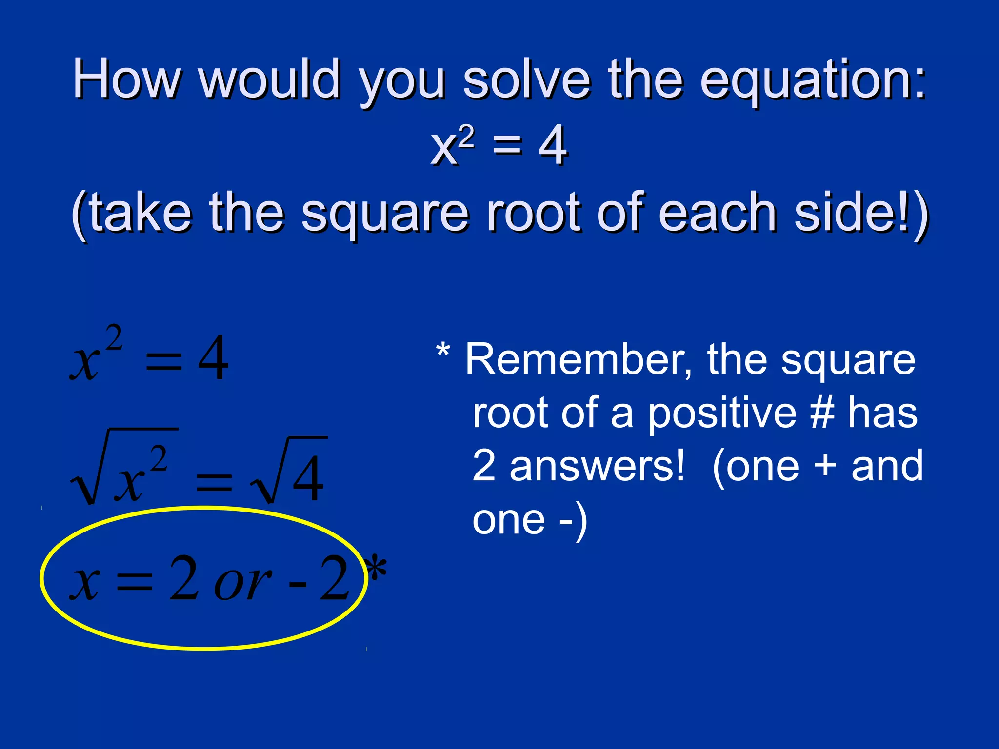 Square Root Equation Solver