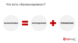Что есть «Балансировка»?

БАЛАНСИРОВКА

РАСПРЕДЕЛЕНИЕ

УПРАВЛЕНИЕ

 