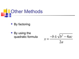 4ac Formula Math 5.1 quadratic functions | PPT
