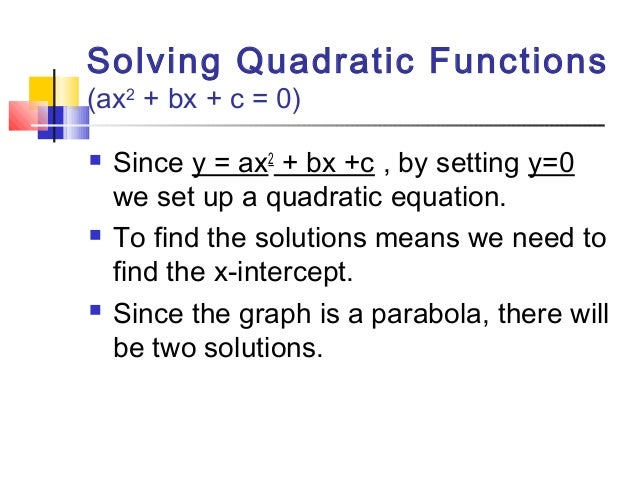 Y Ax2 Bx C Solution