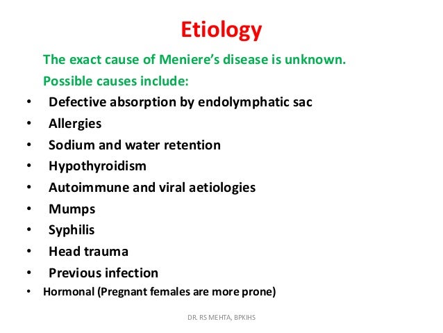 meniere disease caused by stress 5. menier's disease
