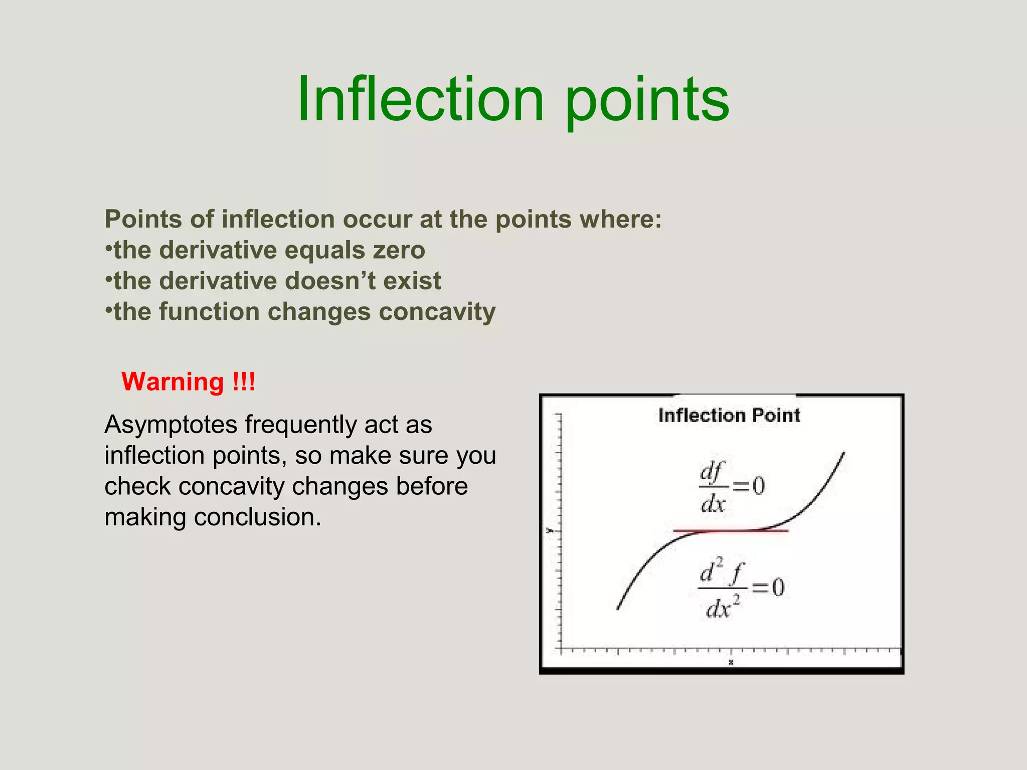 Sketch the graph of the equation

•
•
•
•
•
•
•
•
•

x-intercept
y-intercept
VA
HA
SA
f(x)
f(x)
X max
X min

• f(x)
• f(x)
• X infl

y = ( x - 4)

2
3

 