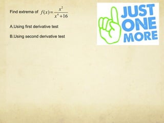 5.2 first and second derivative test | PPT
