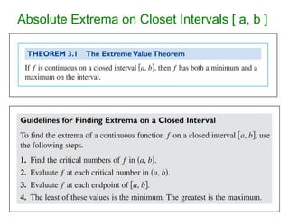 Absolute Extrema on Closet Intervals [ a, b ]

 