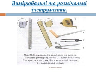 Вимірювальні та розмічальні
інструменти.

В.А. Моргаленко

 