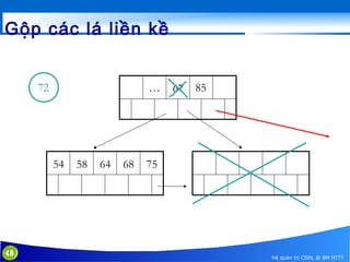 Gộp các lá liền kề
72

…

54

48

58

64

68

67

85

75

Hệ quản trị CSDL @ BM HTTT

 