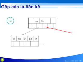 Gộp các lá liền kề
72

…

54

49

58

64

68

85

75

Hệ quản trị CSDL @ BM HTTT

 