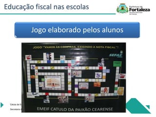 Jogo elaborado pelos alunos
Célula de Educação Fiiscal
Secretaria de Finanças de Fortaleza
Educação fiscal nas escolas
 