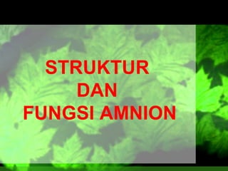 STRUKTUR
DAN
FUNGSI AMNION

 