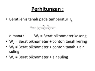 Laboratorium Uji Tanah - Berat Jenis Tanah | PPT